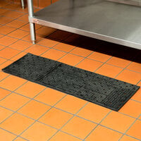 Cactus Mat 1640R-C332 REVERS-a-MAT 3' Wide Black Reversible Rubber Anti-Fatigue Safety Runner Mat - 3/8 inch Thick