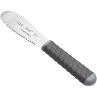 Schraf 3 1/2" Scalloped Stainless Steel Sandwich Spreader with TPRgrip Handle