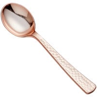 Gold Visions 5 7/8 inch Hammersmith Heavy Weight Rose Gold Plastic Soup Spoon - 400/Case