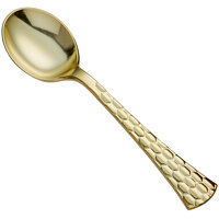 Visions 5 7/8" Brixton Heavy Weight Gold Plastic Soup Spoon - 400/Case