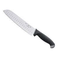 Schraf 9 inch Granton Edge Santoku Knife with TPRgrip Handle
