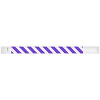 Carnival King Neon Purple Striped Disposable Tyvek® Wristband 3/4" x 10" - 500/Bag