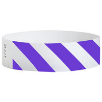 Carnival King Neon Purple Striped Disposable Tyvek® Wristband 3/4 inch x 10 inch - 500/Bag