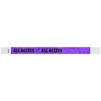 Carnival King Neon Purple "ALL ACCESS" Disposable Tyvek® Wristband 3/4" x 10" - 500/Bag