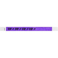 Carnival King Neon Purple "VIP" Disposable Tyvek® Wristband 3/4" x 10" - 500/Bag