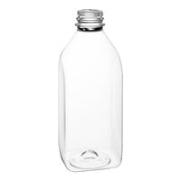 32 oz. Customizable Square Milkman PET Clear Bottle - 77/Case