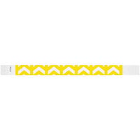 Carnival King Neon Yellow Arrows Up Disposable Tyvek® Wristband 3/4" x 10" - 500/Bag