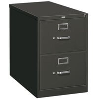 HON 310 Series 15" x 26 1/2" x 29" Black Two-Drawer Filing Cabinet