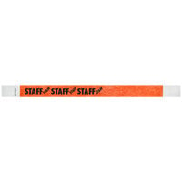 Carnival King Neon Red "STAFF" Disposable Tyvek® Wristband 3/4" x 10" - 500/Bag