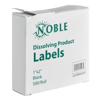 Noble 1" x 2" Blank Dissolving Product Label with Dispenser Carton - 500/Roll