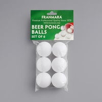 Franmara White Beer Pong Balls 7310 PC - 6/Pack