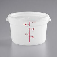 Choice 12 Qt. Translucent Round Polypropylene Food Storage Container and Lid