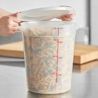 Choice 8 Qt. Translucent Round Polypropylene Food Storage Container and Lid
