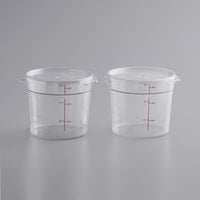 Choice 6 Qt. Clear Round Polycarbonate Food Storage Container and Lid - 2/Pack