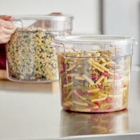Choice 6 Qt. Clear Round Polycarbonate Food Storage Container and Lid - 2/Pack