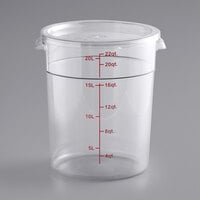 Choice 22 Qt. Clear Round Polycarbonate Food Storage Container and Lid