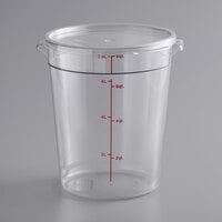 Choice 8 Qt. Clear Round Polycarbonate Food Storage Container and Lid
