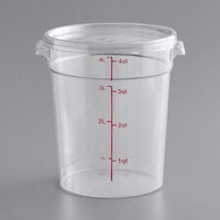 Choice 4 Qt. Clear Round Polycarbonate Food Storage Container and Lid