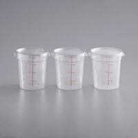 Choice 4 Qt. Clear Round Polycarbonate Food Storage Container and Lid - 3/Pack