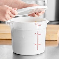 Choice 6 Qt. White Round Polypropylene Food Storage Container and Lid