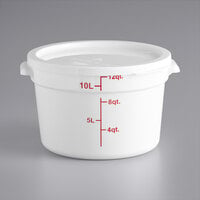 Choice 12 Qt. White Round Polypropylene Food Storage Container and Lid