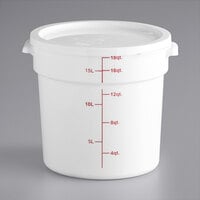 Choice 18 Qt. White Round Polypropylene Food Storage Container and Lid