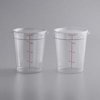Choice 8 Qt. Clear Round Polycarbonate Food Storage Container and Lid - 2/Pack