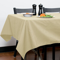 Intedge 54 inch x 120 inch Rectangular Ivory Hemmed 65/35 Poly/Cotton BlendCloth Table Cover