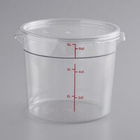 Choice 6 Qt. Clear Round Polycarbonate Food Storage Container and Lid