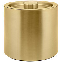 Front of the House 3 Qt. Matte Brass Stainless Steel Ice Bucket with Matching Lid RIB024GOS21 - 4/Case