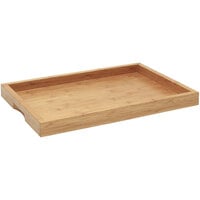 Front of the House 19 inch x 13 inch x 1 1/2 inch Natural Bamboo Rectangular Serving Tray - 4/Case