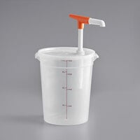 Choice Condiment Pump Kit with 1 oz. Maxi Pump and 8 Qt. Round Translucent Container with Lid