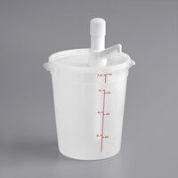 Choice Condiment Pump Kit with 1 oz. Fixed Nozzle Pump and 8 Qt. Round Translucent Container with Lid