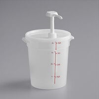 Choice Condiment Pump Kit with 1 oz. Pump and 4 Qt. Round Translucent Container with Lid