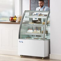 Avantco BCT-36 36 inch White 3-Shelf Curved Glass Refrigerated Bakery Display Case with LED Lighting