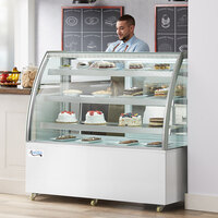 Avantco BCT-60 60 inch White 3-Shelf Curved Glass Refrigerated Bakery Display Case with LED Lighting