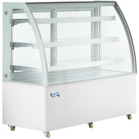 Avantco BCT-60 60 inch White 3-Shelf Curved Glass Refrigerated Bakery Display Case with LED Lighting