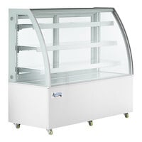 Avantco BCT-60 60" White 3-Shelf Curved Glass Refrigerated Bakery Display Case with LED Lighting