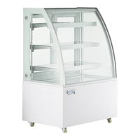 Avantco BCTD-36 36" White 3-Shelf Curved Glass Dry Bakery Display Case with LED Lighting