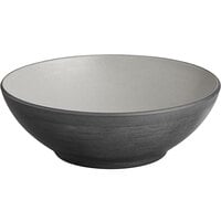 Acopa Apollo 28 oz. Matte Grey and Black Melamine Bowl - 12/Pack