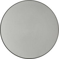 Acopa Apollo 11 1/2 inch Matte Grey and Black Coupe Melamine Plate - 12/Pack