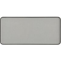 Acopa Apollo 12" x 5 1/2" Matte Grey and Black Rectangular Melamine Tray - 12/Pack