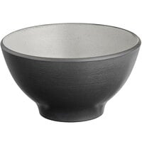 Acopa Apollo 8 oz. Matte Grey and Black Melamine Bowl - 12/Pack