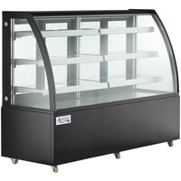 Avantco BCT-72 72" Black 3-Shelf Curved Glass Refrigerated Bakery Display Case with LED Lighting
