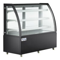 Avantco BCTD-60 60" Black 3-Shelf Curved Glass Dry Bakery Display Case with LED Lighting