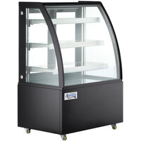 Avantco BCTD-36 36" Black 3-Shelf Curved Glass Dry Bakery Display Case with LED Lighting