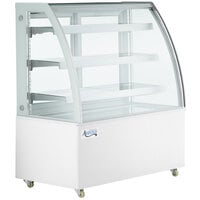 Avantco BCTD-48 48" White 3-Shelf Curved Glass Dry Bakery Display Case with LED Lighting