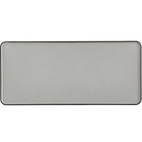 Acopa Apollo 14" x 6 1/4" Matte Grey and Black Rectangular Melamine Tray - 12/Pack