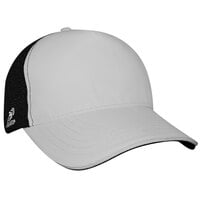 Headsweats Gray Customizable 5 Panel Trucker Hat with Black Mesh Back 7755-439