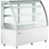 Avantco BCTD-60 60" White 3-Shelf Curved Glass Dry Bakery Display Case with LED Lighting
